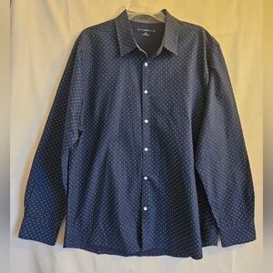 PD&C Dark Blue Polka Dot Shirt